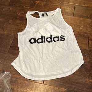 Adidas White Sleeveless Tank Top